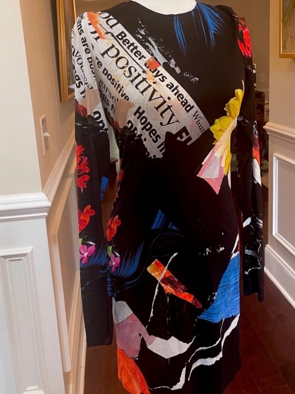 Alice + Olivia Delora Positivity Better Days Ahead Azalea Mini Dress Sz 10 NWT